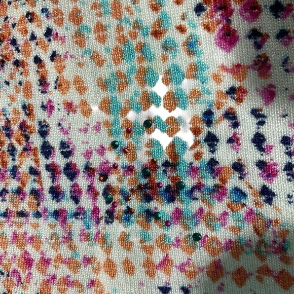 Leo & Ugo Women’s Sweater Multi Color Size 8-10 Jeweled 3/4 Sleeve Top - Picture 6 of 14